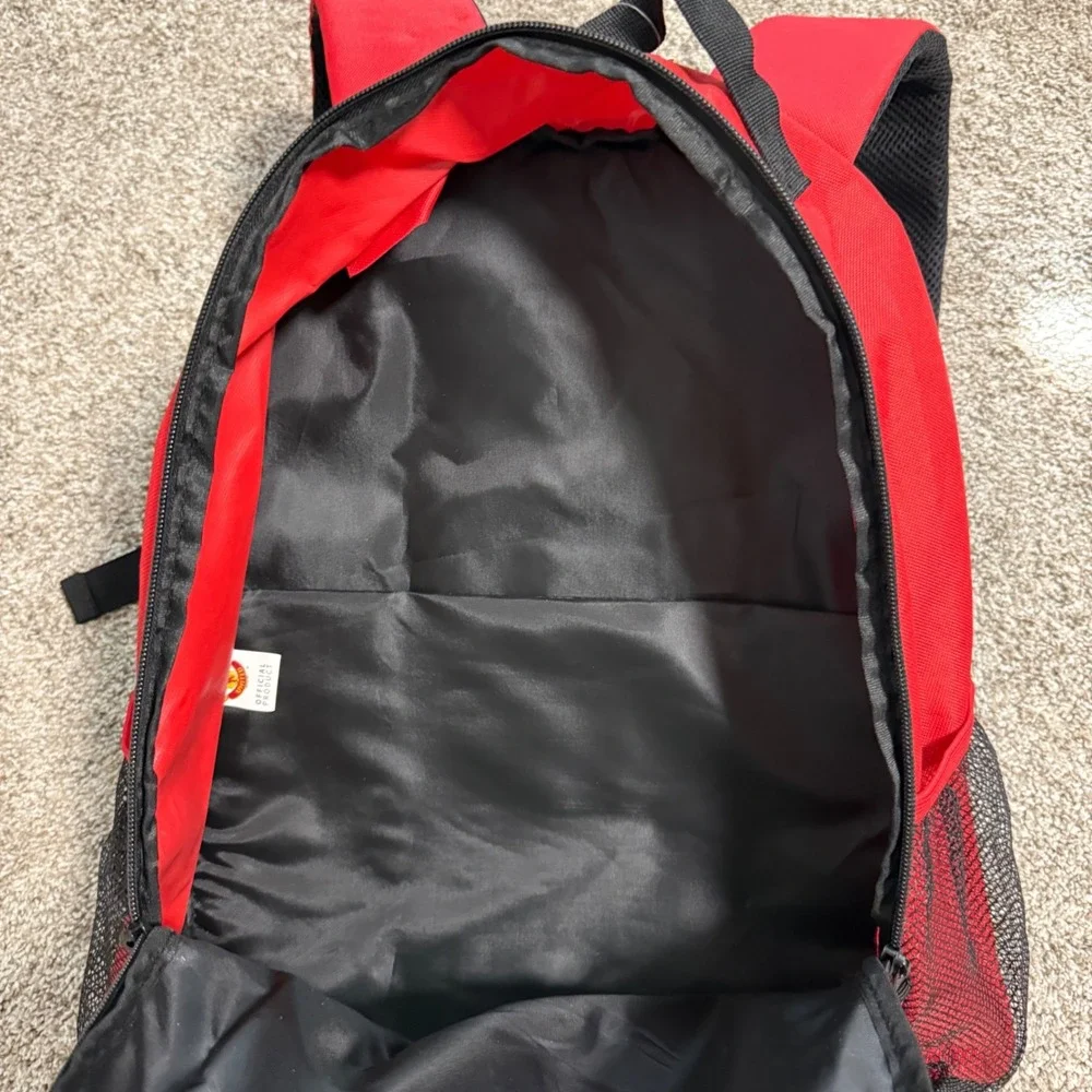 Manchester United FC Core Stripe School Backpack Red Black Red Devils FOCO New